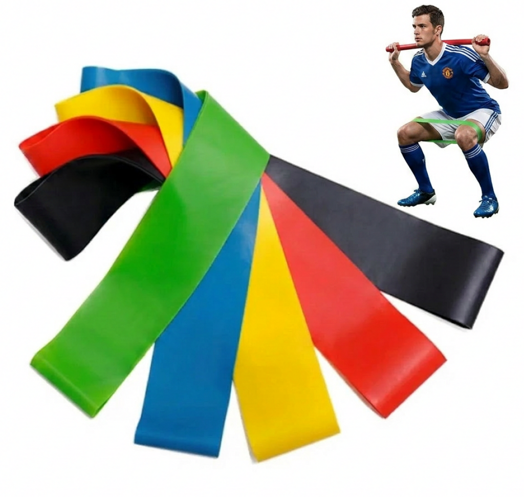 Soccer & Football Resistance Bands — Set of 5 TPE Loop Bands 2.3–18kg (5–40lbs) for Training & Fitness