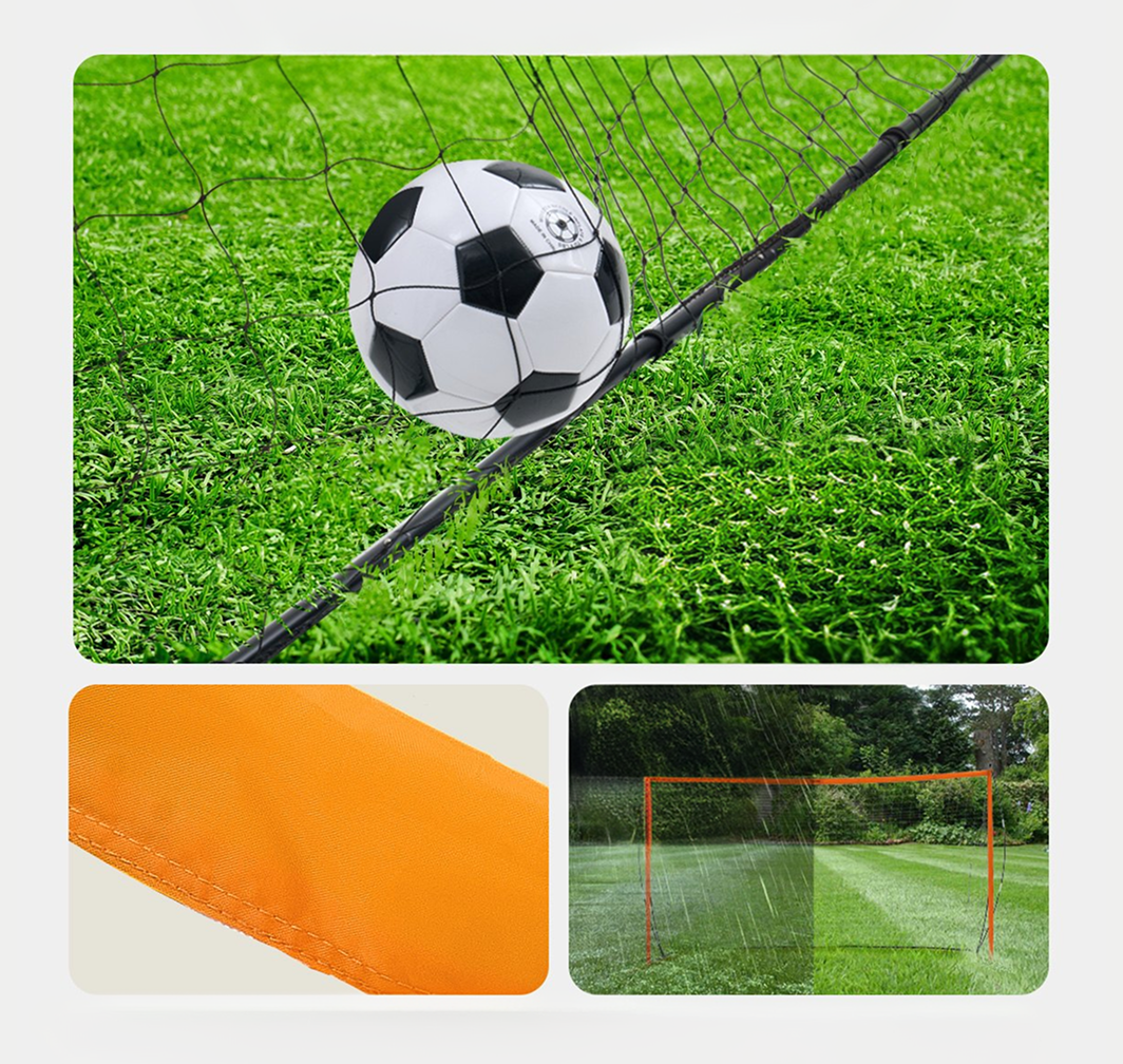 Soccer & Football Training Goal — 366×183cm (12×6ft) Portable Net with Steel Fiberglass Frame & Carry Bag