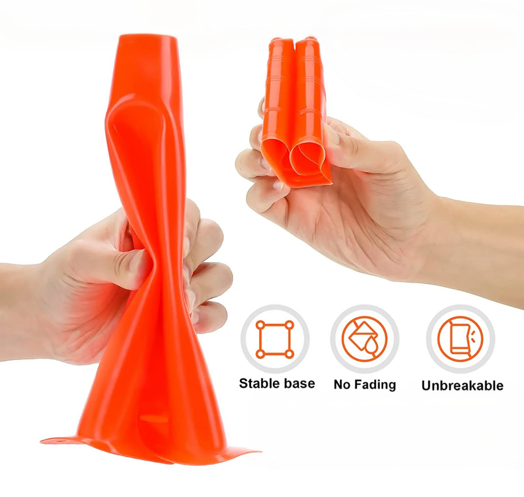 Soccer & Football Training Cones — 12 Pack 18cm (7") Orange Cones with Carry Bag