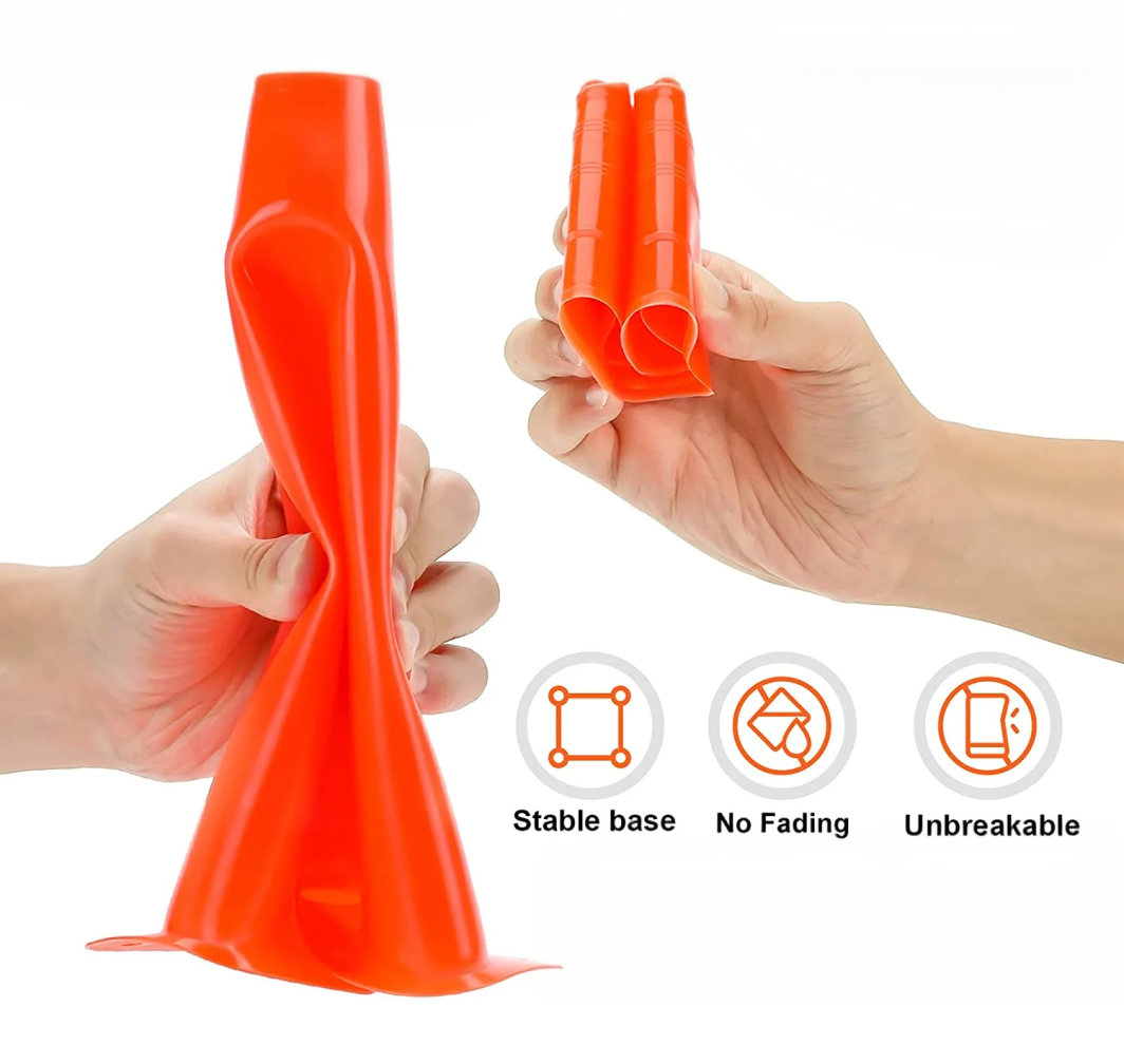 Soccer & Football Training Cones — 12 Pack 18cm (7") Orange Cones with Carry Bag