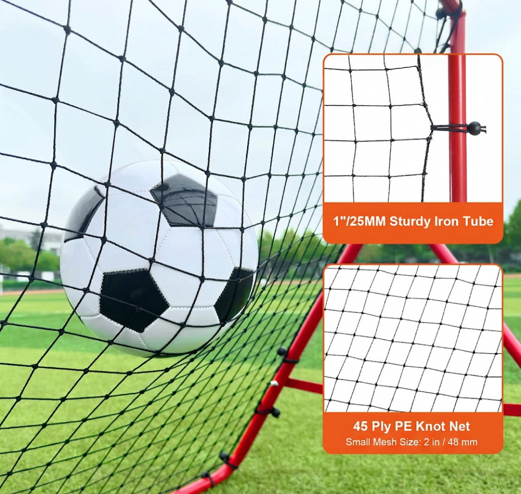 Soccer & Football Rebounder Net — 99×99cm (39"×39") Portable Kickback Rebound Net for Solo Training