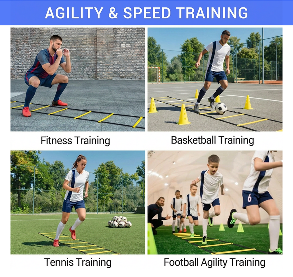 Soccer & Football Agility Ladder — 300cm (10ft) Speed Training Ladder with Nylon Straps