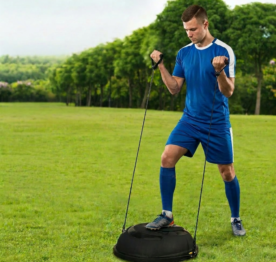Soccer & Football Balance Ball Trainer — 26" Stability Ball with Resistance Bands