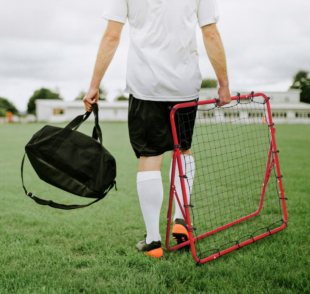 Soccer & Football Rebounder Net — 99×99cm (39"×39") Portable Kickback Rebound Net for Solo Training