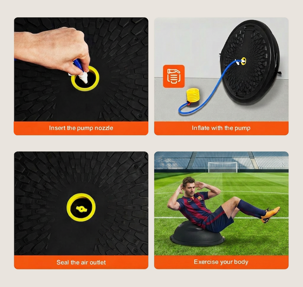 Soccer & Football Balance Ball Trainer — 26" Stability Ball with Resistance Bands