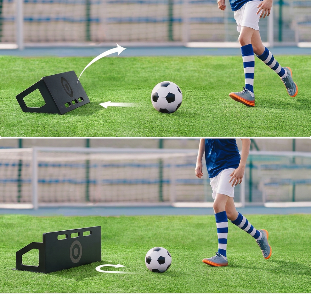 Soccer & Football Rebounder Board — 81×30cm (32"×12") Foldable HDPE Kickback Wall 2 Angles