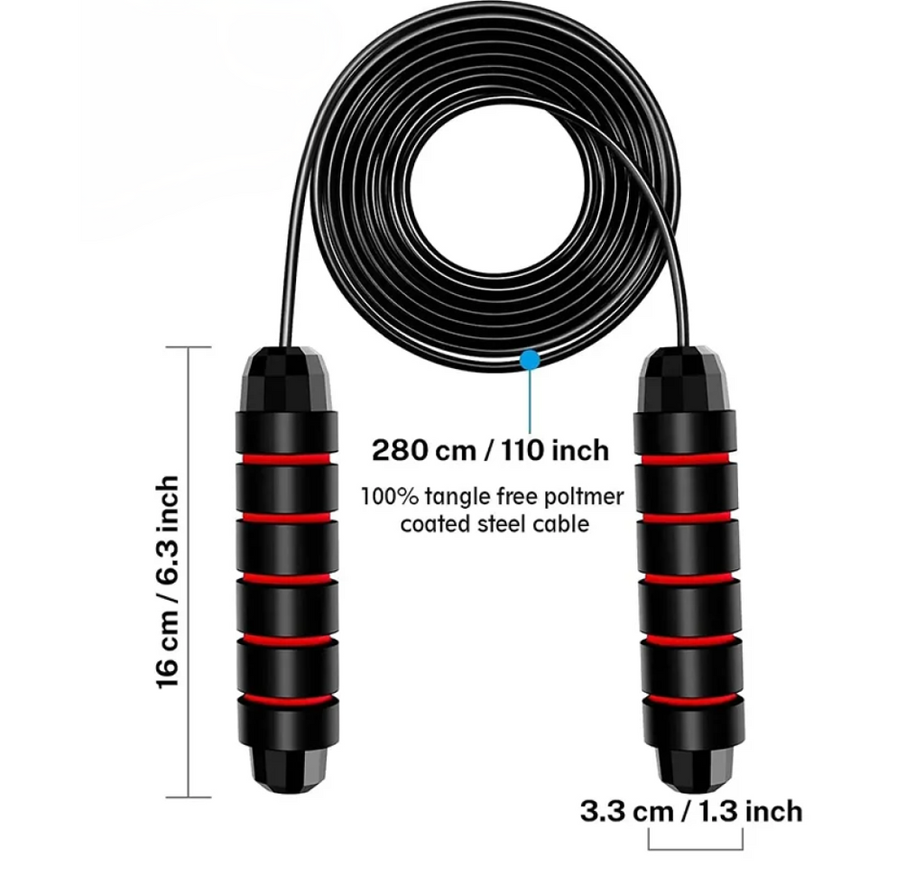 Soccer & Football Jump Rope — Adjustable Steel Wire Speed Rope with Ball Bearings & Anti-Slip Handles