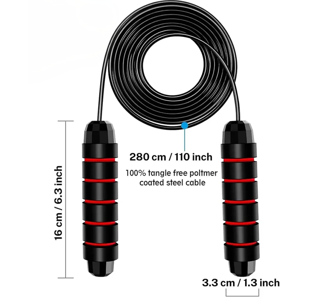 Soccer & Football Jump Rope — Adjustable Steel Wire Speed Rope with Ball Bearings & Anti-Slip Handles