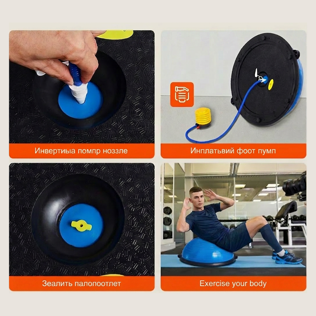 Soccer & Football Balance Ball Trainer — 58cm (23") Stability Ball with Resistance Bands, 300kg (660lbs) Capacity