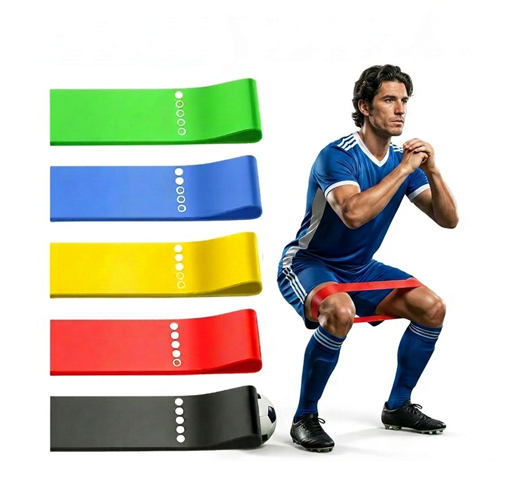 Soccer & Football Resistance Bands — Set of 5 TPE Loop Bands 2.3–18kg (5–40lbs) for Training & Fitness