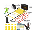 Soccer & Football Agility Training Set — 610cm (20ft) Ladder, Hurdles, Parachute, Cones & Jump Rope