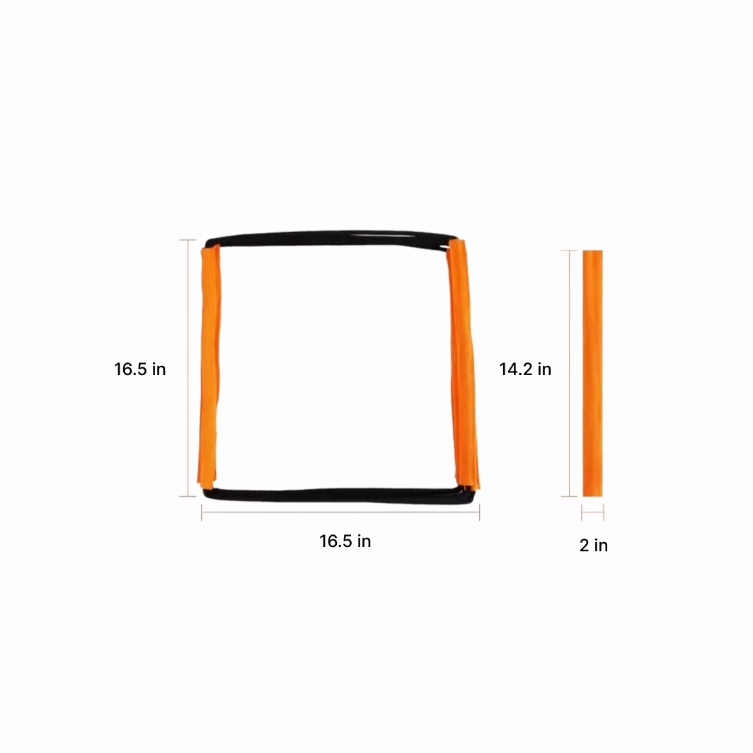 Soccer & Football 3-in-1 Agility Ladder — Semi-Rigid Folding Ladder, Hurdle & Wall, 8 or 10 Grids