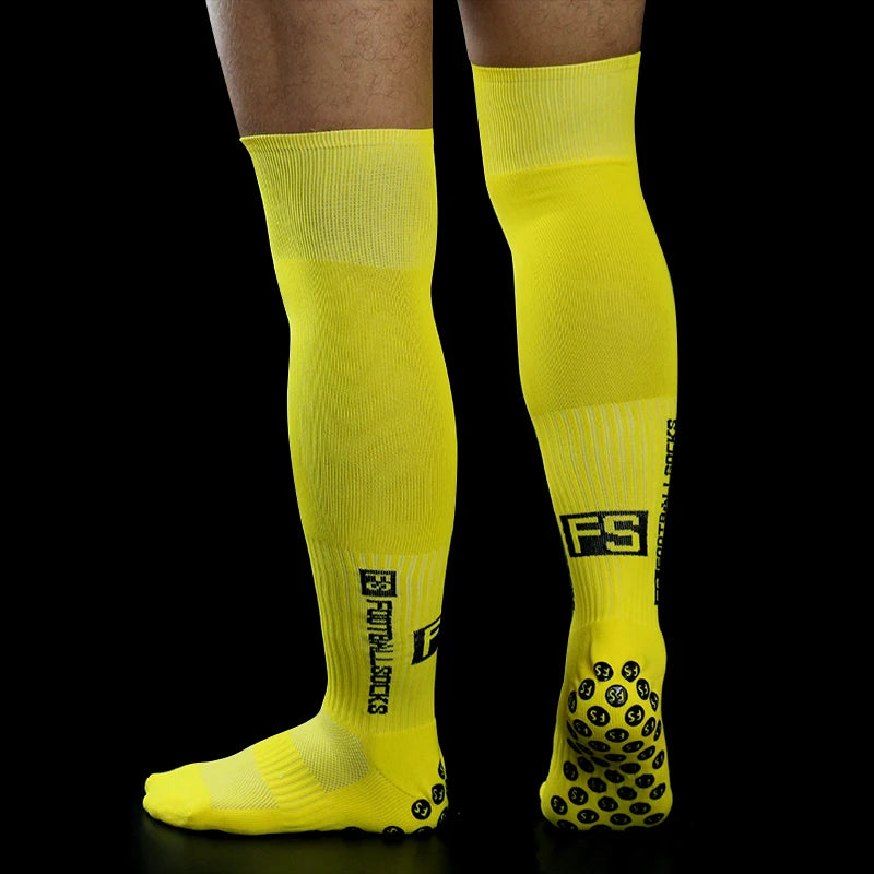 New Long FS Soccer Socks Men Women Sports round Silicone Non-Slip Grip Football Socks