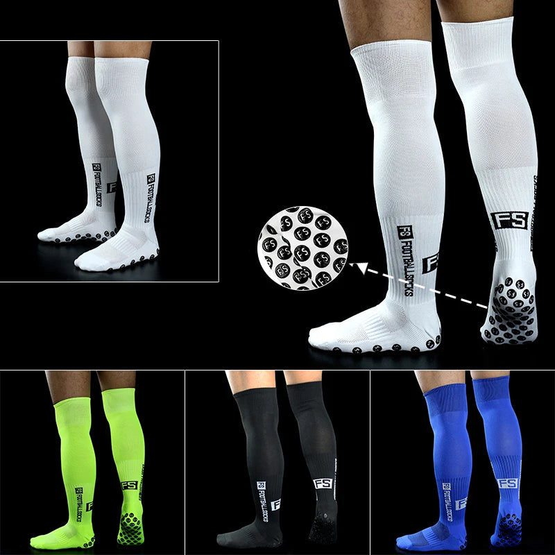 New Long FS Soccer Socks Men Women Sports round Silicone Non-Slip Grip Football Socks