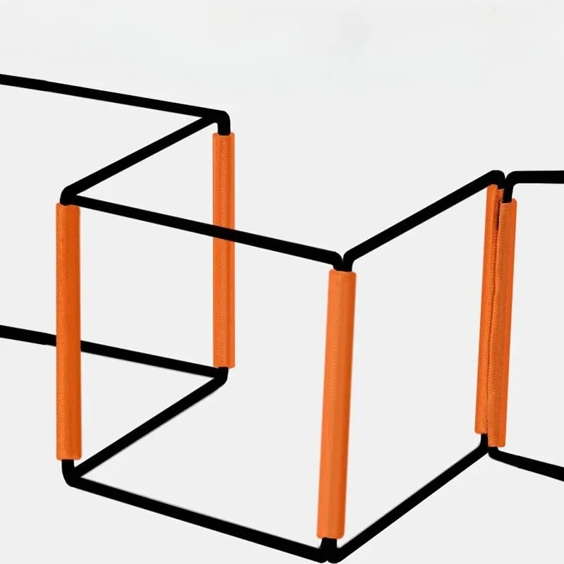 Soccer & Football 3-in-1 Agility Ladder — Semi-Rigid Folding Ladder, Hurdle & Wall, 8 or 10 Grids