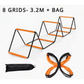 Soccer & Football 3-in-1 Agility Ladder — Semi-Rigid Folding Ladder, Hurdle & Wall, 8 or 10 Grids